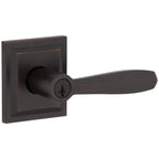 Torrey Venetian Bronze Low Profile Rose Keyed Entry Door Lever Featuring SmartKey Security
