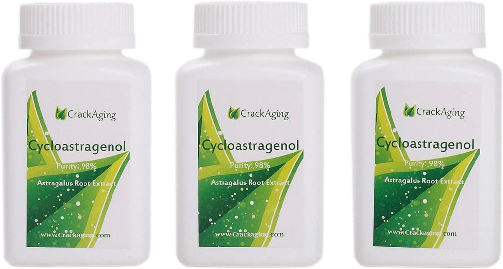 Crackaging Super-Absorption Cycloastragenol 99% (25mg/Cap, 90 Caps in 3 Bottles)