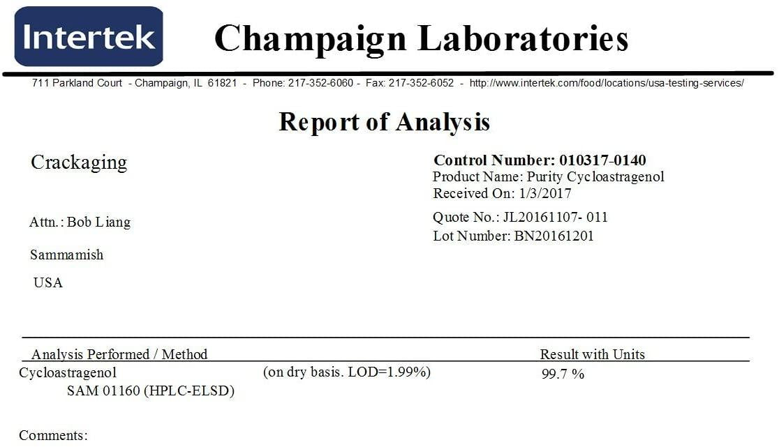 Crackaging Super-Absorption Cycloastragenol 99% (25mg/Cap, 90 Caps in 3 Bottles)