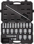 TEKTON 3/4 Inch Drive Deep 6-Point Socket &amp; Ratchet Set, 25-Piece (3/4-2 in.) | SKT35106