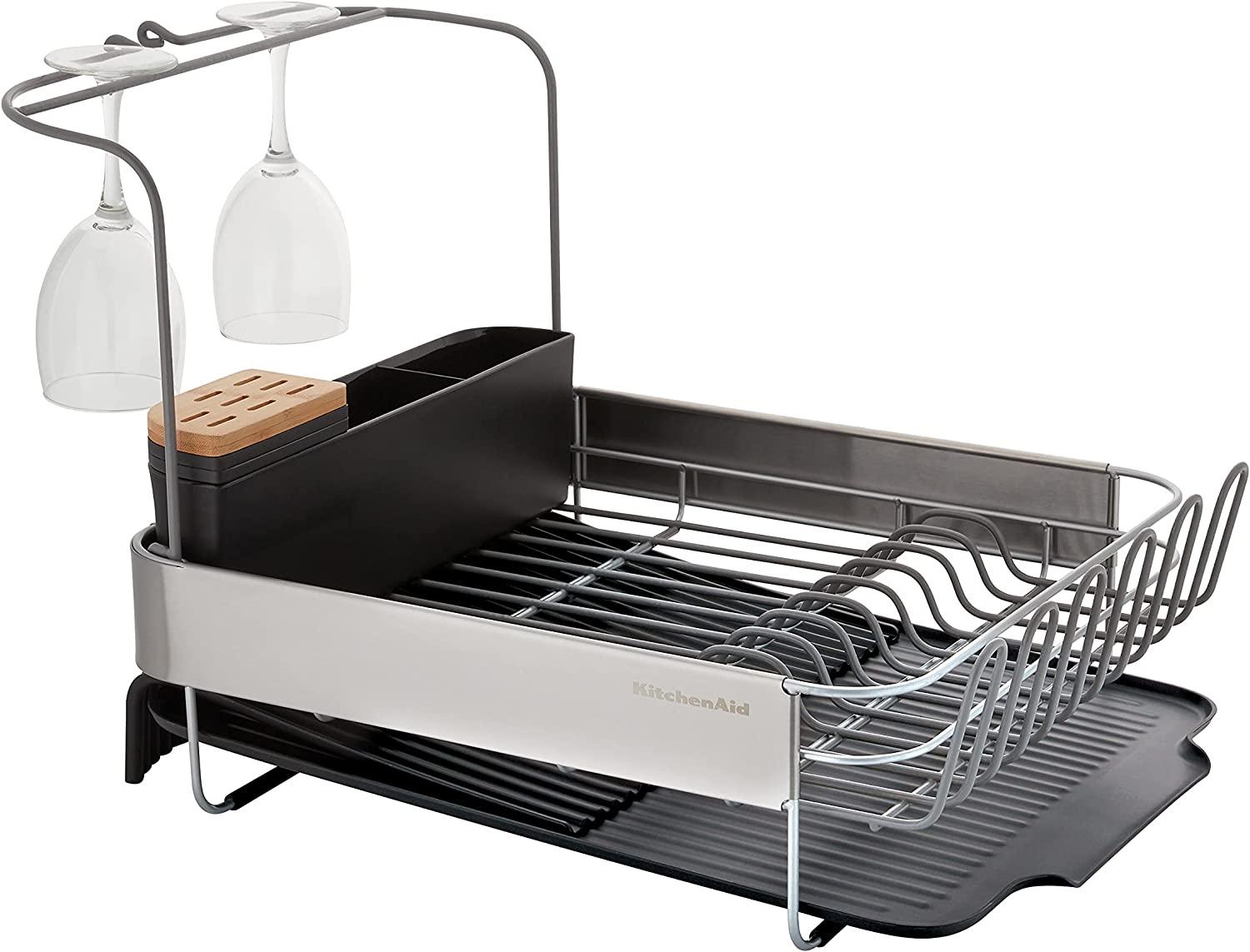 KitchenAid Full Size Expandable Dish-Drying Rack, 24-Inch, Black