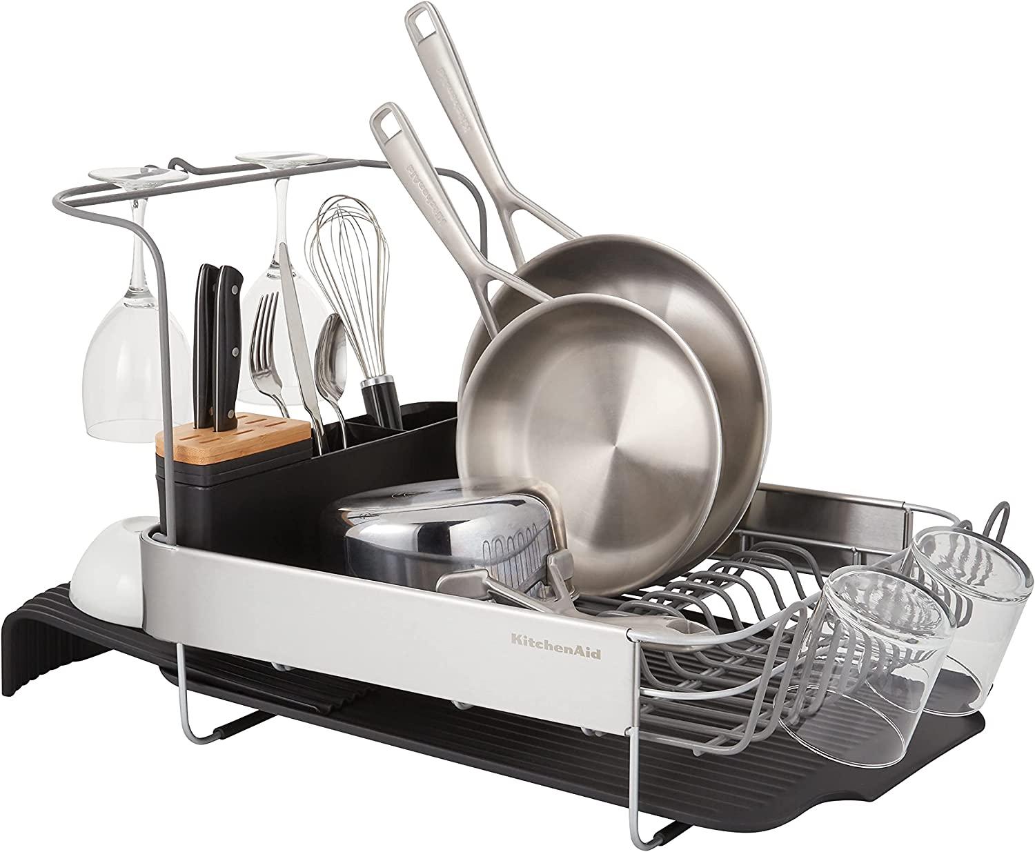KitchenAid Full Size Expandable Dish-Drying Rack, 24-Inch, Black