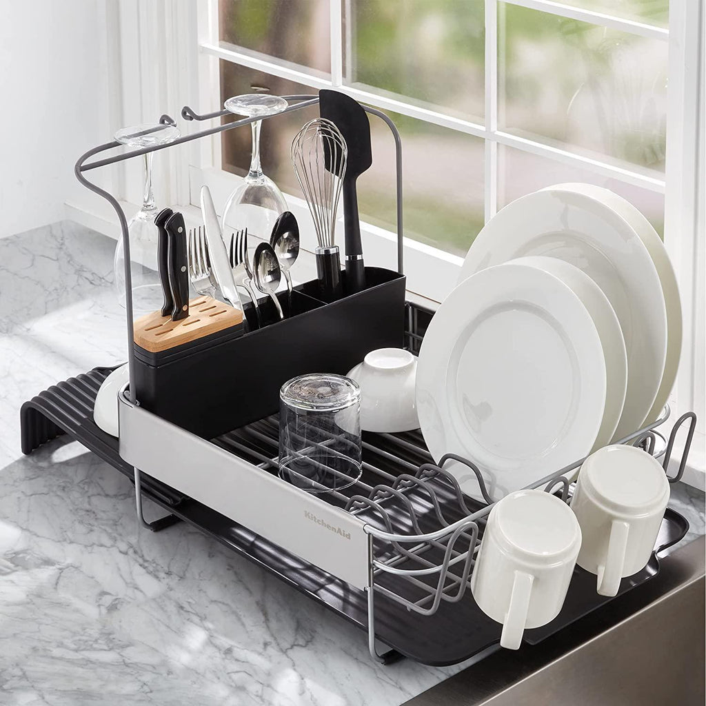 KitchenAid Full Size Expandable Dish-Drying Rack, 24-Inch, Black