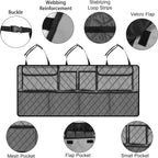 Femuar Car Trunk Organizer,Large Capacity Backseat Trunk Organizer(42"*18"),Collapsible Car Storage Bag with 8 Pocekt,Car Organizer for SUV/MPV/Truck - Grey