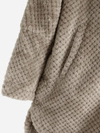 Winter Solid Color Hooded Single-breasted Plush Jacket In The Long Section Loose