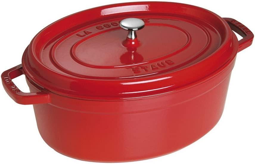 Staub Cast Iron 7-qt Oval Cocotte - Cherry, Made in France