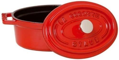 Staub Cast Iron 7-qt Oval Cocotte - Cherry, Made in France
