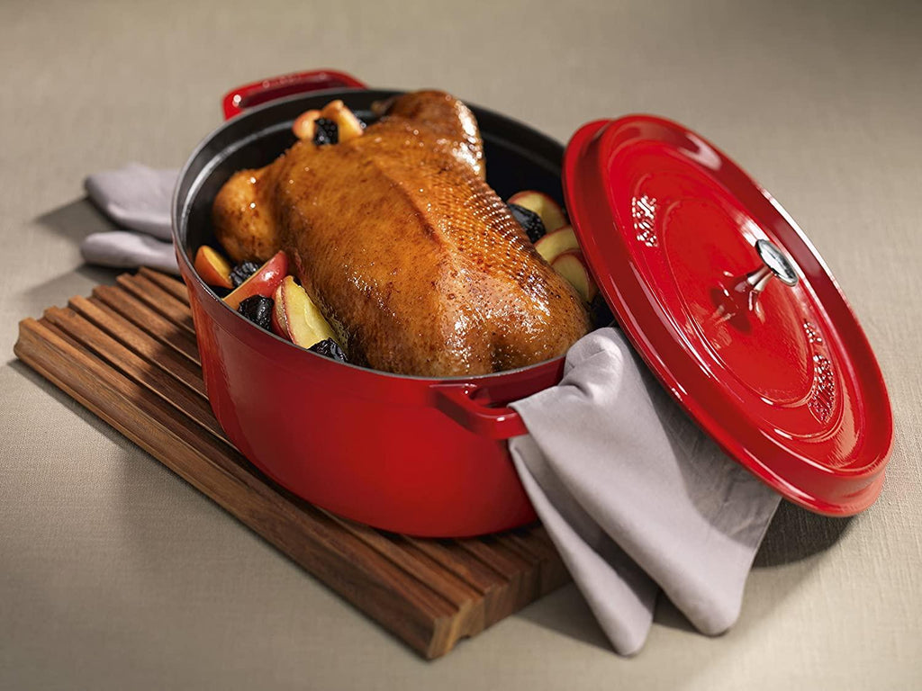 Staub Cast Iron 7-qt Oval Cocotte - Cherry, Made in France