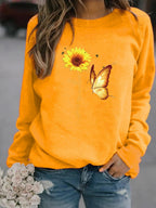 Round Neck Print  Sweatshirt