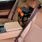 SIBOFUEGO Cute Car Trash Can with Lid - Leak Proof Car Trash Bag Hanging Waterproof Car Garbage Can with Storage Pockets Multipurpose Collapsible Car Organizer (Camo Orange)