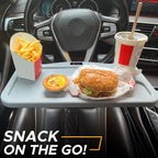 EcoNour 2 in 1 Car Steering Wheel Tray (Grey) | Multipurpose Car Steering Wheel Desk for Laptop and Food | Car Tray for Eating | Steering Wheel Accessories