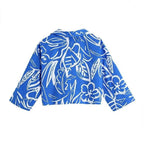 blue criss cross blouse