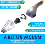 ThisWorx Car Vacuum Cleaner 2.0 - Upgraded w/ LED Light, Double HEPA Filter, 110W High Suction Power