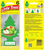 LITTLE TREES Air Fresheners Car Air Freshener. Hanging Tree Provides Long Lasting Scent for Auto or Home. Green Apple, 24 Air Fresheners
