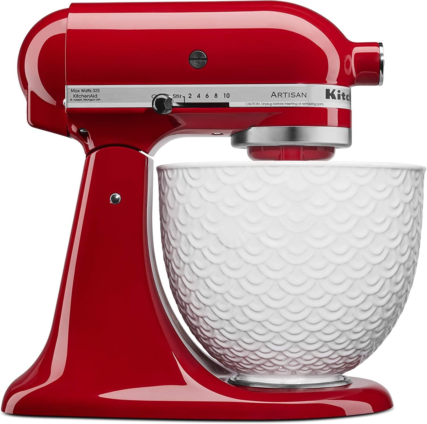 KitchenAid Ceramic Bowl 5-Quart Mixer- Mermaid Lace White