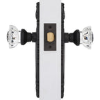 Victorian Plate with Keyhole 2-3/8 in. Backset Oil-Rubbed Bronze Privacy Bed/Bath Crystal Glass Door Knob