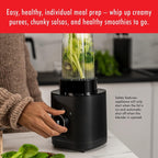 ZWILLING Enfinigy Personal Blender, Piranha Teeth Cross Blade for Ultimate Blending, Smoothies, Shakes and More, 20 fl oz Breakproof Travel Cup with Lid, BPA Free, Black