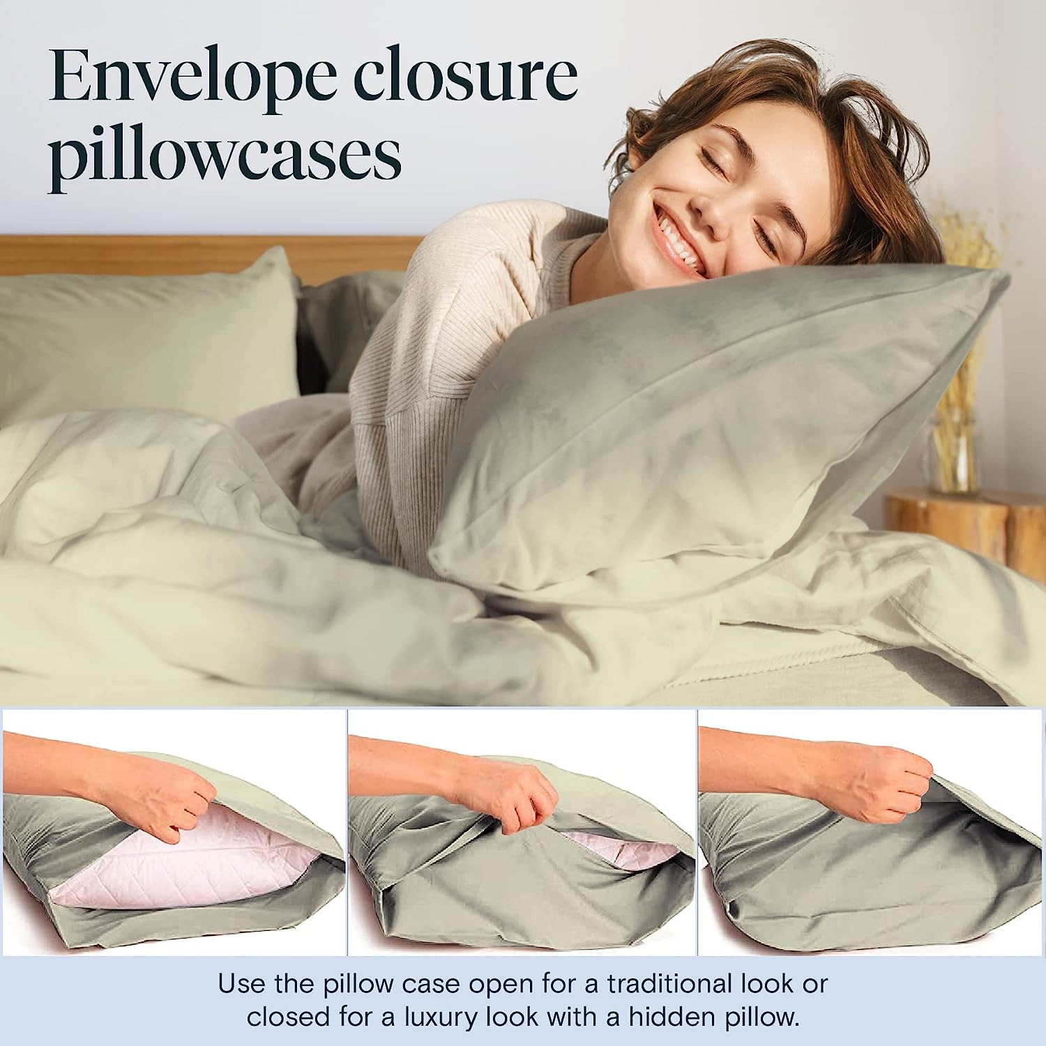 LuxClub 6 PC Full Size Sheet Set Bamboo Sheets Deep Pockets 18" Eco Friendly Wrinkle Free Cooling Sheets Machine Washable Hotel Bedding Silky Soft - Light Taupe Full