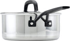 KitchenAid 5-Ply Clad Polished Stainless Steel Saucepan with Lid, 3 Quart