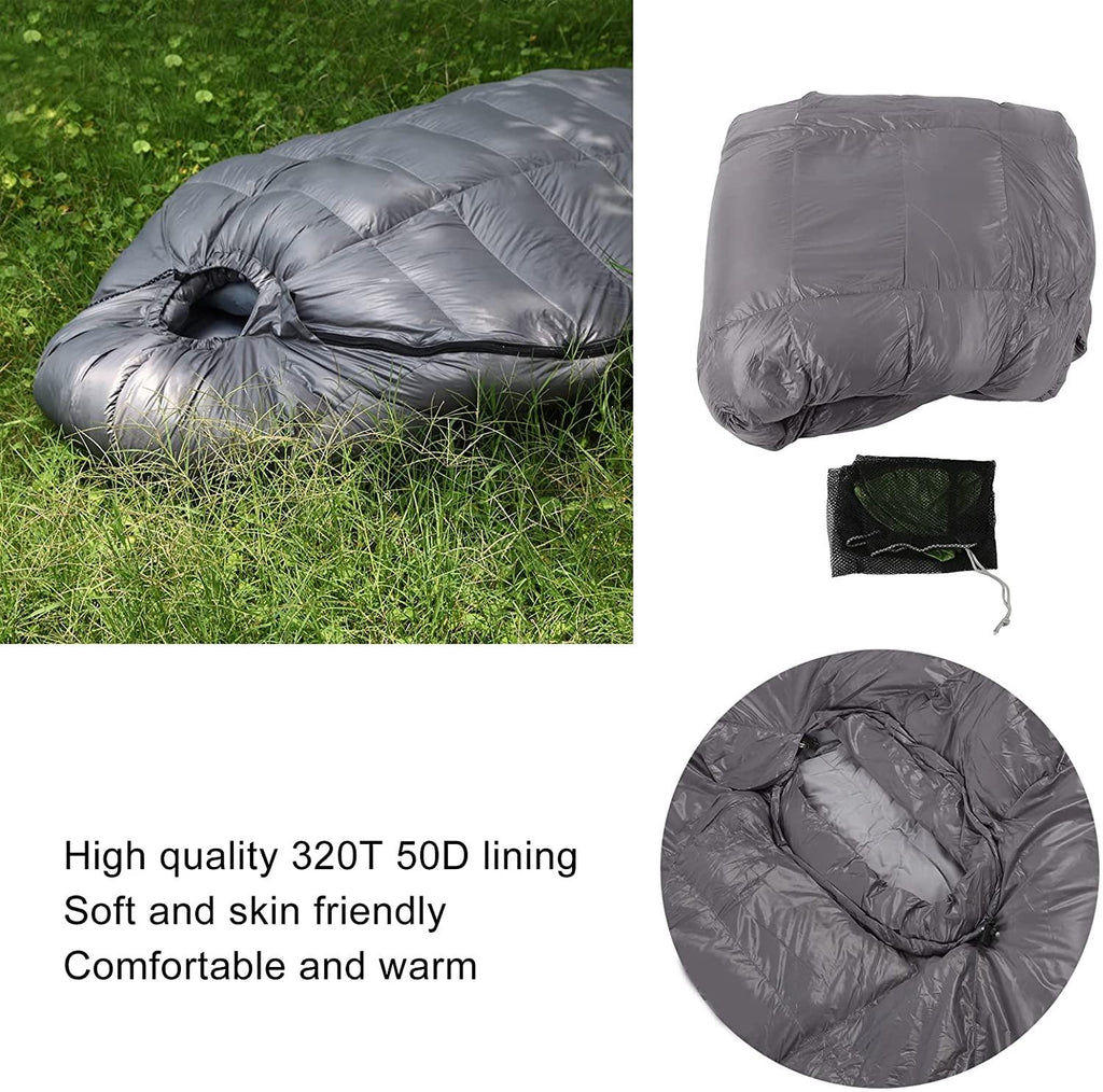 Cold Weather Sleeping Pack, Mummy Sleeping Bag Zipper Closure Skin Friendly for Camping for Hiking