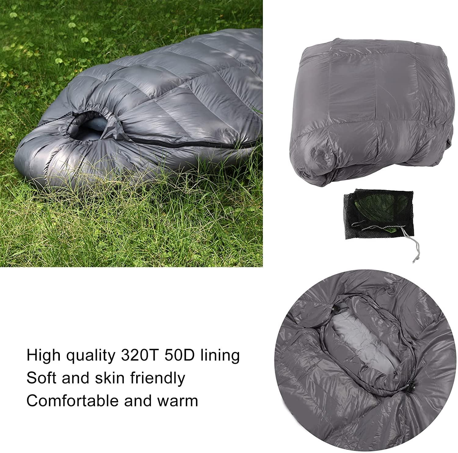 Cold Weather Sleeping Pack, Warm Mummy Sleeping Bag Lightweight Zipper Closure with Adjustable Hood for Camping for Hiking
