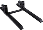 Mophorn Pallet Forks 58.7" 4000 Lbs Max, Clamp On Tractor Bucket Forks with Adjustable Stabilizer Bar, Heavy Duty Front Loader Forks, Fork Attachment for Skid Steer,Loader Bucket