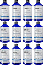 Colloidal Silver Liquid - 12 PPM Premium Silver Solution, 60 MCG Per Serving, All Natural, Vegan Immune System Support, Ionic Silver Water Daily Mineral Supplement (12- 16 Fl oz Bottles)