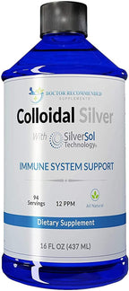 Colloidal Silver Liquid - 12 PPM Premium Silver Solution, 60 MCG Per Serving, All Natural, Vegan Immune System Support, Ionic Silver Water Daily Mineral Supplement (12- 16 Fl oz Bottles)