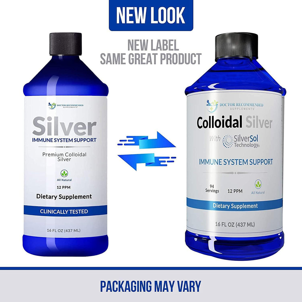 Colloidal Silver Liquid - 12 PPM Premium Silver Solution, 60 MCG Per Serving, All Natural, Vegan Immune System Support, Ionic Silver Water Daily Mineral Supplement (12- 16 Fl oz Bottles)