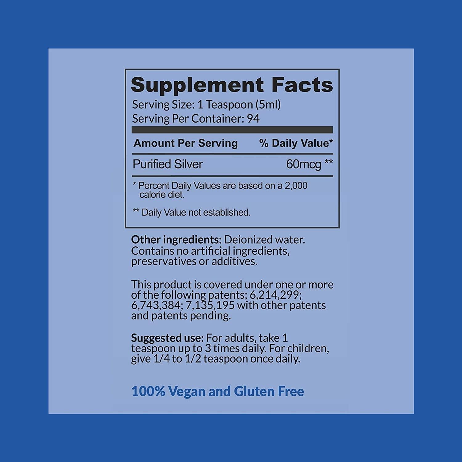 Colloidal Silver Liquid - 12 PPM Premium Silver Solution, 60 MCG Per Serving, All Natural, Vegan Immune System Support, Ionic Silver Water Daily Mineral Supplement (12- 16 Fl oz Bottles)
