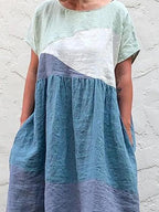 Casual loose round neck short sleeve dress