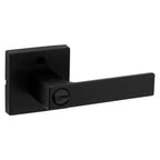 Singapore Square Matte Black Keyed Entry Door Lever with Microban Featuring SmartKey Security