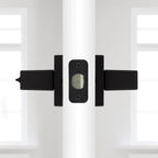 Singapore Square Matte Black Keyed Entry Door Lever with Microban Featuring SmartKey Security