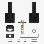 Singapore Square Matte Black Keyed Entry Door Lever with Microban Featuring SmartKey Security