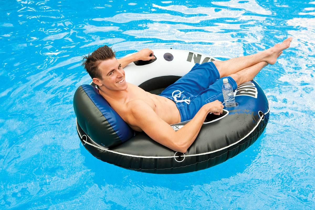 River Run 1 Person Floating Tube (6 Pack) &amp; River Run Loun(4 Pack)