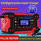 12V/6A Full Automatic Car Battery Charger Pulse Repair Charger For Car Truck Motorcycle Lawn Mower AGM/Gel Lead Acid Battery