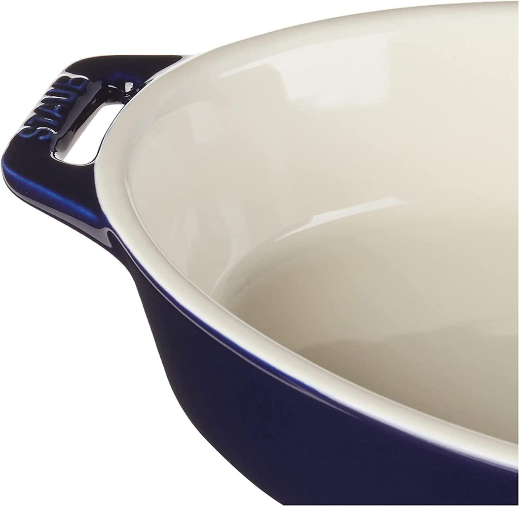 STAUB Ceramics Oval Baking Dish, 9-inch, Dark Blue