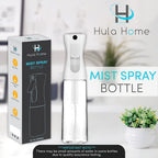 Hula Home Continuous Spray Bottle (10.1oz/300ml) Empty Ultra Fine Plastic Water Mist Sprayer – For Hairstyling, Cleaning, Salons, Plants, Essential Oil Scents &amp; More - White