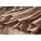 pleated tiered mesh long skirt