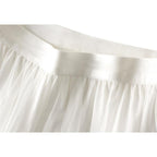 pleated tiered mesh long skirt