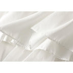 pleated tiered mesh long skirt