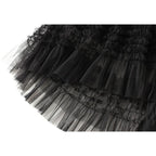 pleated tiered mesh long skirt
