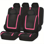Car Seat Covers Full Set, Polyester Gray Purple Black Blue Red Purple Car Seat Cushion Universal Car Seat Protector Car Decoration Airbag Safe