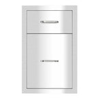 Steel BBQ Double Door Drawer Access Outdoor Kitchen 20x13x20"