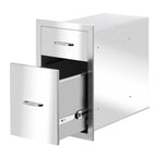 Steel BBQ Double Door Drawer Access Outdoor Kitchen 20x13x20"