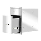 Steel BBQ Double Door Drawer Access Outdoor Kitchen 20x13x20"