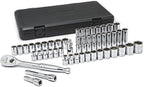 GEARWRENCH 49 Pc. 1/2" Drive 6 Pt. Socket Set, Standard/Deep, SAE/Metric - 80700D