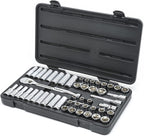 GEARWRENCH 49 Pc. 1/2" Drive 6 Pt. Socket Set, Standard/Deep, SAE/Metric - 80700D
