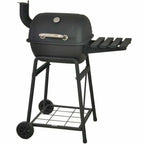 26" Mini Barrel Charcoal Grill W Side Shelf Black CBC1760W