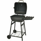 26" Mini Barrel Charcoal Grill W Side Shelf Black CBC1760W